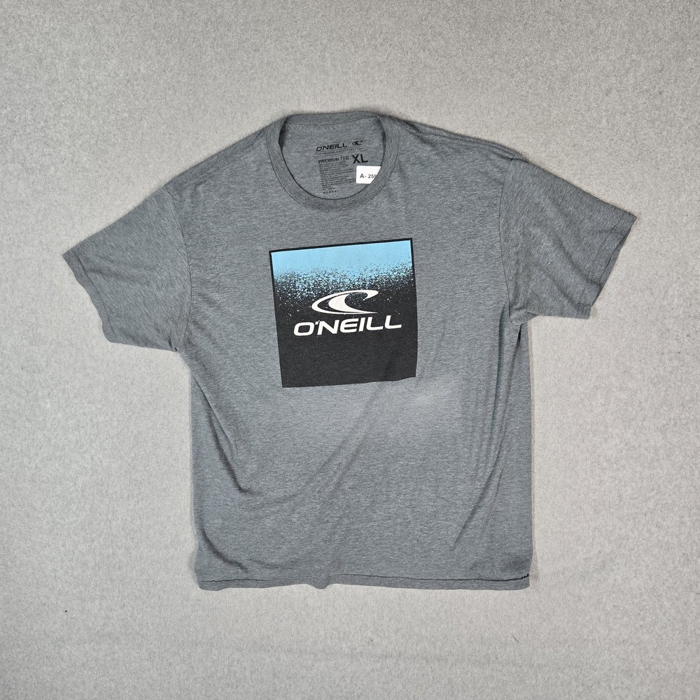 O'Neill Men Shirt XL Gray Graphic Logo Tee Short Sleeve Pullover Crew Neck